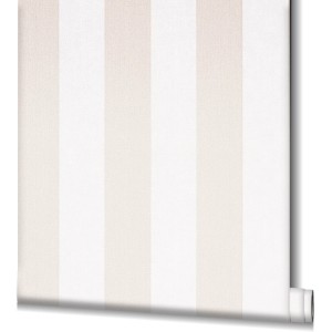 Marburg Vliestapete Hailey: Streifen in Weiß und Beige. Dekorative Tapete für Wohnräume.