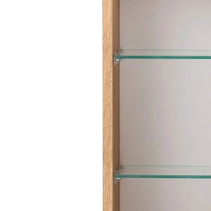 Detailaufnahme: Held Möbel 3D-Spiegelschrank Trient 100 cm, Wotaneiche, mit Glasböden.