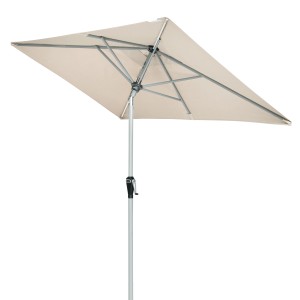 Doppler Marktschirm Active, 210x140 cm, Natur, mit Knickfunktion. Rechteckiger Sonnenschirm für Balkon und Garten.