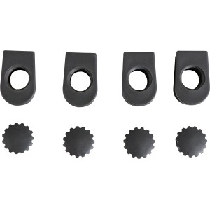 Fußkappen Set für Ellenton Gartentisch, 4 Stück, Kunststoff, dunkelgrau.