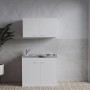Respekta Miniküche Levin 100 cm, mit Kochmulde + Oberschrank