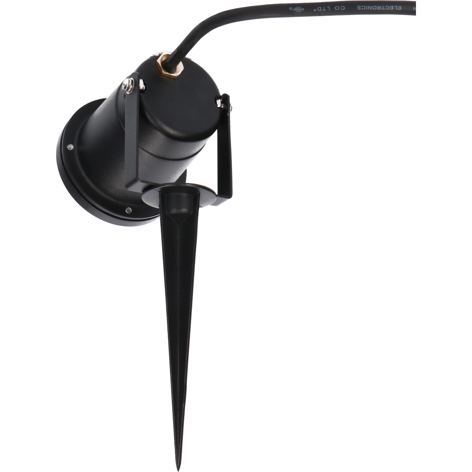 Schwarze LED's Work Außenleuchte mit Erdspieß für den Garten.