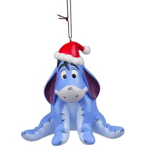 Disney Weihnachtsanhänger: 3D Esel Figur mit roter Weihnachtsmütze als Baumbehang.