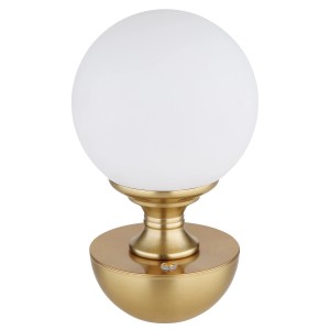 Globo Tischleuchte Tabina, LED Lampe aus Metall in Messing matt, 21cm hoch.
