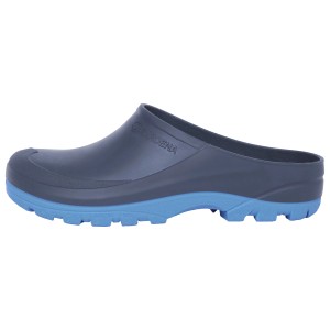 Gardena Clog Unisex Blau, Größe 36/37. Gartenschuh mit offener Ferse und blauer Sohle.