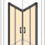 Hüppe EasyEntry Gleittür Eckeinstieg, 80x200 cm, Silber hochglanz, 2-teilig.