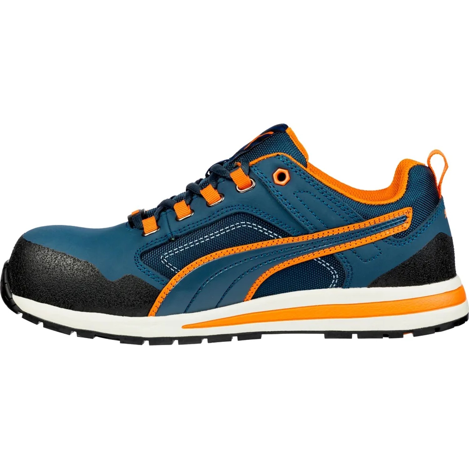 Puma Safety Crosstwist Low S3 Sicherheitshalbschuh, blau-orange, Größe 43.