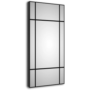 Rechteckiger Wandspiegel DSK Design Black Loftstyle, 60x120 cm, mit schwarzem Rahmen im Loftstil.