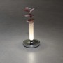 Konstsmide LED-Akku-Vase Biarritz, silber, mit Pflanze, für Innen & Außen.