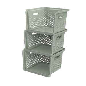 Gestapelte SmartStore Aufbewahrungskörbe Essence Stack in Vintage Sage. Praktische Aufbewahrungsboxen.
