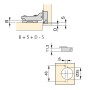 Emuca Kit von 20 Topfscharniere X91N Mittelanschlag mit Anschraubplatte Höhe 0 Stahl Vernickelt_3