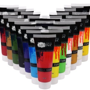 Artina Crylic Acrylfarben, 24 Tuben à 120ml, Künstlerfarben Set für Keilrahmen.