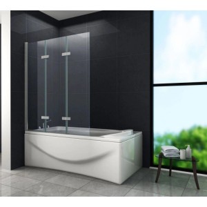 Glasdeals Badewannenaufsatz Duschtrennwand VALVE 130 x 140 cm 3514