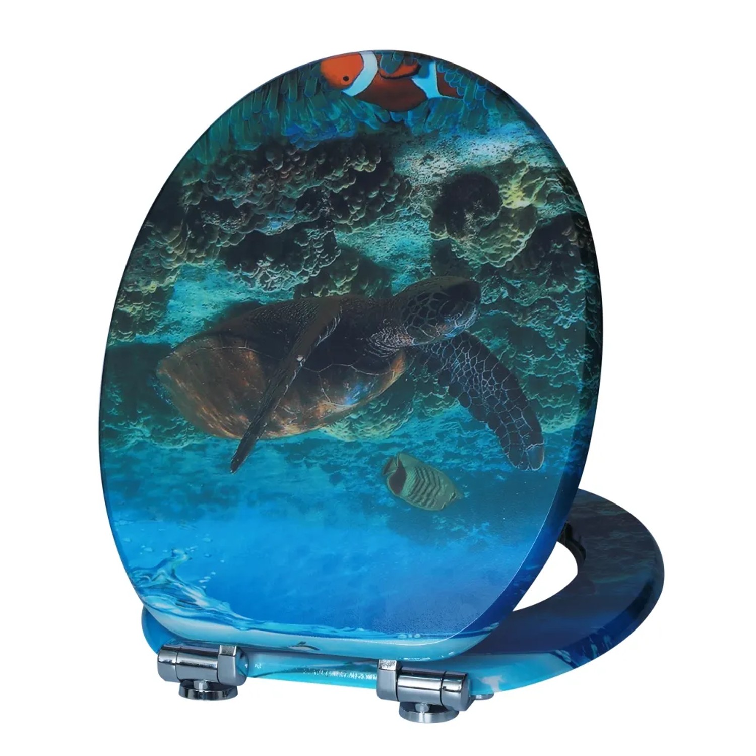 Sinobath WC-Sitz Oval mit Absenkautomatik Unterwasserwelt Universell Passend_2