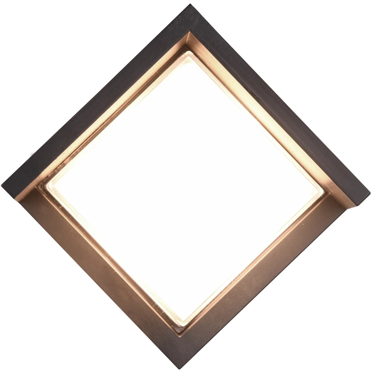 Moderne, quadratische LED-Außenwandleuchte Puno in Schwarz matt.