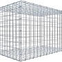 Leere Gabiona C-Ring-Gabione, 50x80x50 cm, Maschenweite 5x5 cm, aus verzinktem Drahtgitter.