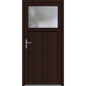 Kunststoff-Nebeneingangstür K504 98 cm x 198 cm DIN L Dekor Mahagoni