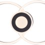 Moderne, schwarze LED-Deckenleuchte Bray, 52x30 cm, mit zwei verschlungenen Ringen.