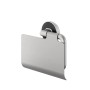 Tiger Cooper Toilettenpapierhalter mit Deckel, gebürsteter Edelstahl und Schwarz.