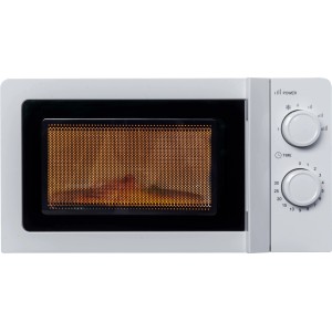 Weiße Silva Homeline Mikrowelle MW 21.1 mit Drehteller und zwei Drehreglern.