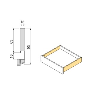 Emuca Außenschublade Protone 30 kg Führungen mit Vollständigem Auszug und Sanftem Verschluss Höhe 93 mm Tiefe 300 mm Stahl Weiß Lackiert