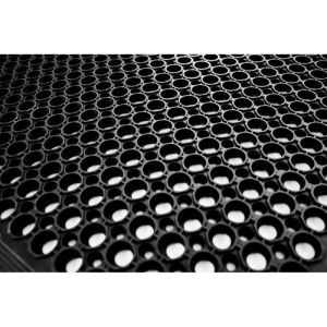 Jet-Line Fußmatte MONA aus Gummi Wetterfest und Rutschhemmend 60 x 90 cm in Schwarz