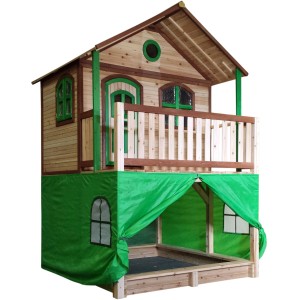 Zeltplane für das Spielhaus Marc, grün, verwandelt den Sandkasten in einen wettergeschützten Spielbereich.