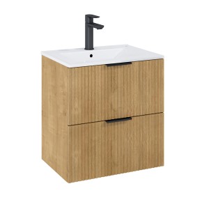 Roca Waschtischunterschrank Reef Basic mit 2 Schubladen 60 cm Hamilton Eiche