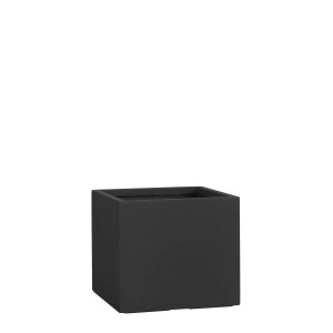 Quadratischer, anthrazitfarbener Pflanzwerk® Pflanzkübel Cube, 30x34x34 cm.