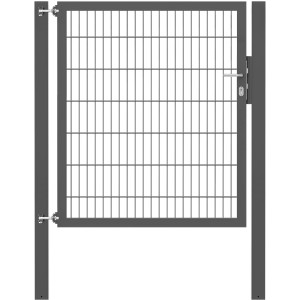 Anthrazitfarbenes Gartentor Flexo Plus, 125x140 cm, mit Pfosten (80x80 cm) für Gartenzäune.