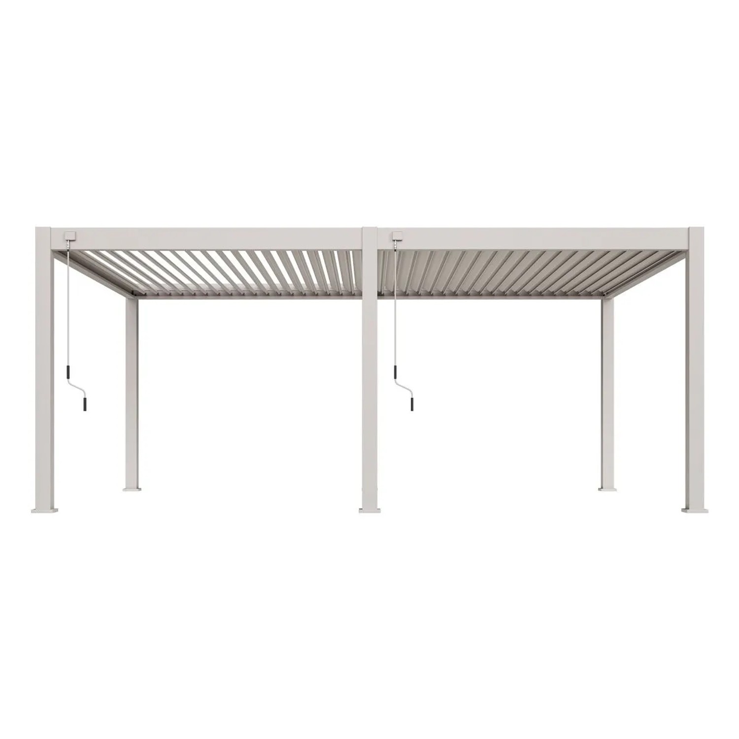 Weide Deluxe Plus Aluminium Pavillon 4x6m in Ivory Sand mit verstellbaren Lamellen. Markisen & Sonnenschutz.