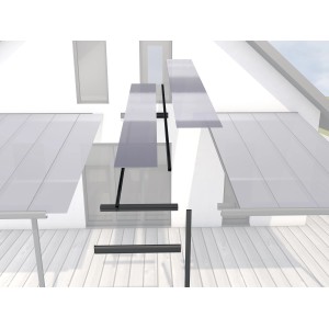Terrassenüberdachung Erweiterungsmodul, 120x406 cm, Anthrazit. Modulares System zur Erweiterung von Terrassendächern.