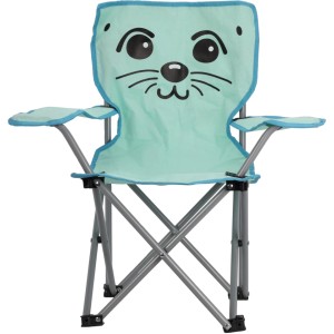Kinder-Klappstuhl mit Seelöwen-Motiv, Campingstuhl aus Polyester mit Stahlgestell.