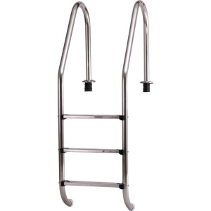 Steinbach Einbaubeckenleiter aus Edelstahl mit 3 Stufen für Pools bis 120cm Beckenhöhe.