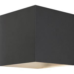 Quadratische, schwarze LED Außenwandleuchte Aspra aus Aluminium, 3W. Moderne Gartenbeleuchtung.