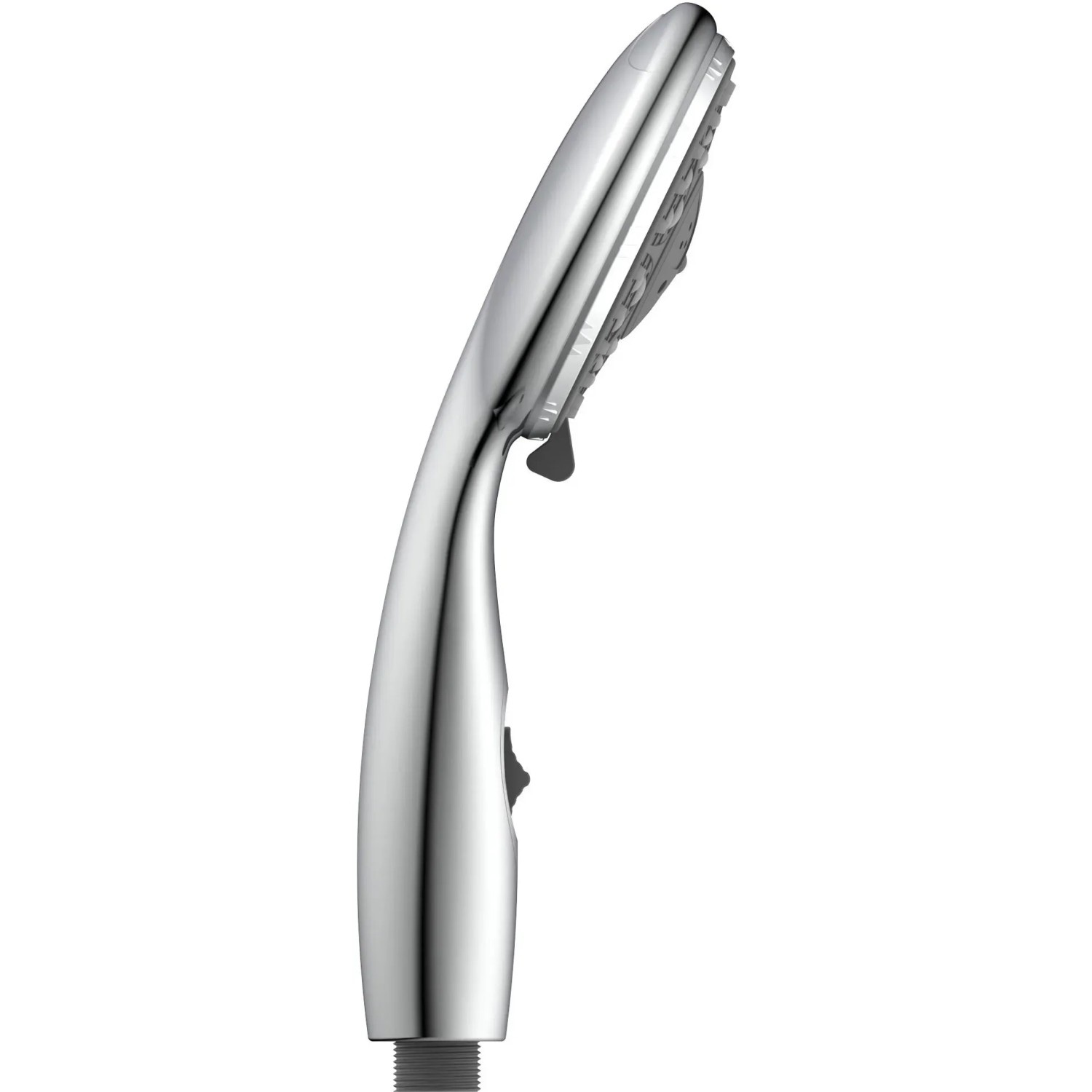 Schütte Aqua-2-Save Handbrause, Chrom, mit Wasserstopp und Anti-Kalk-Noppen.
