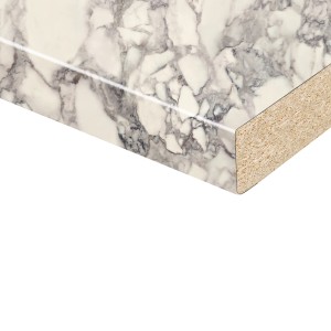 Kaindl Arbeitsplatte Arabescato, Marmor-Optik, 60 cm breit, 3,8 cm stark. Küchenarbeitsplatte als Meterware.