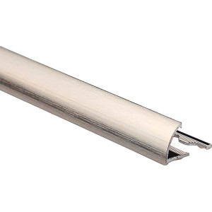 Viertelkreis-Abschlussprofil aus Alu, kupferfarben gebürstet, 10 mm. Fliesenschiene für Wand.