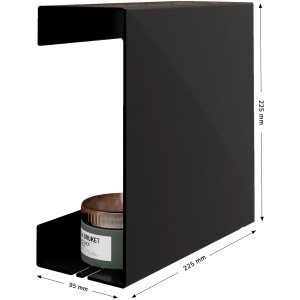 Schulte Duschablage zum Kleben, Größe L, mattschwarz. Duschregal aus Aluminium mit Wasserablauf.