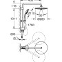 Technische Zeichnung Grohe Euphoria 260 Duschsystem mit Maßen für Installation.
