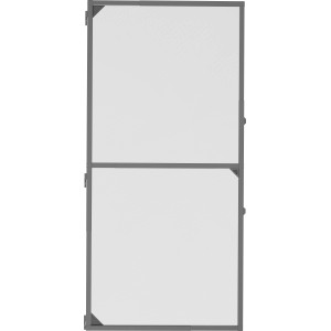 Anthrazitfarbener Insektenschutzrahmen für Türen, teleskopierbar von 78x180 bis 100x210 cm.