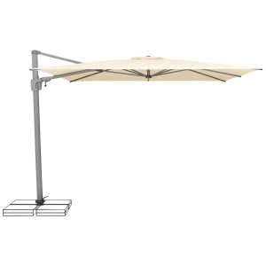 Suncomfort Ampelschirm, 300 cm, Ecru, mit Dreh- und Neigungsfunktion. Sonnenschirm für Garten und Terrasse.