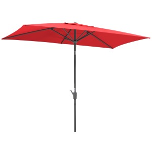 Roter Schneider Balkonschirm (270x150 cm) mit Kurbelmechanik für den Balkon.