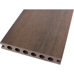 GroJa Terrassendiele BPC Steingrau/Walnuss Feinstruktur 2,15cm x 13, 6cm x 400cm