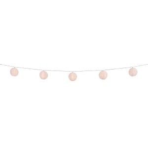 Weiße Solar-Lichterkette Fombio mit Lampions, 5 m lang, für Garten und Terrasse.