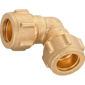 Klemmring-Winkel, Ø 15 mm, aus Messing für Rohrsysteme.