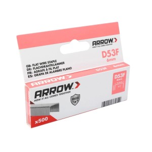 Arrow Klammern D53F V2A, 6 mm, 500 Stück, für Klammergeräte, im Karton.