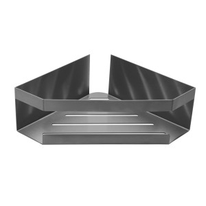 Schöner Wohnen Eckablage Meleto in Gun-Metal Grey aus Edelstahl, für Bad und Dusche.