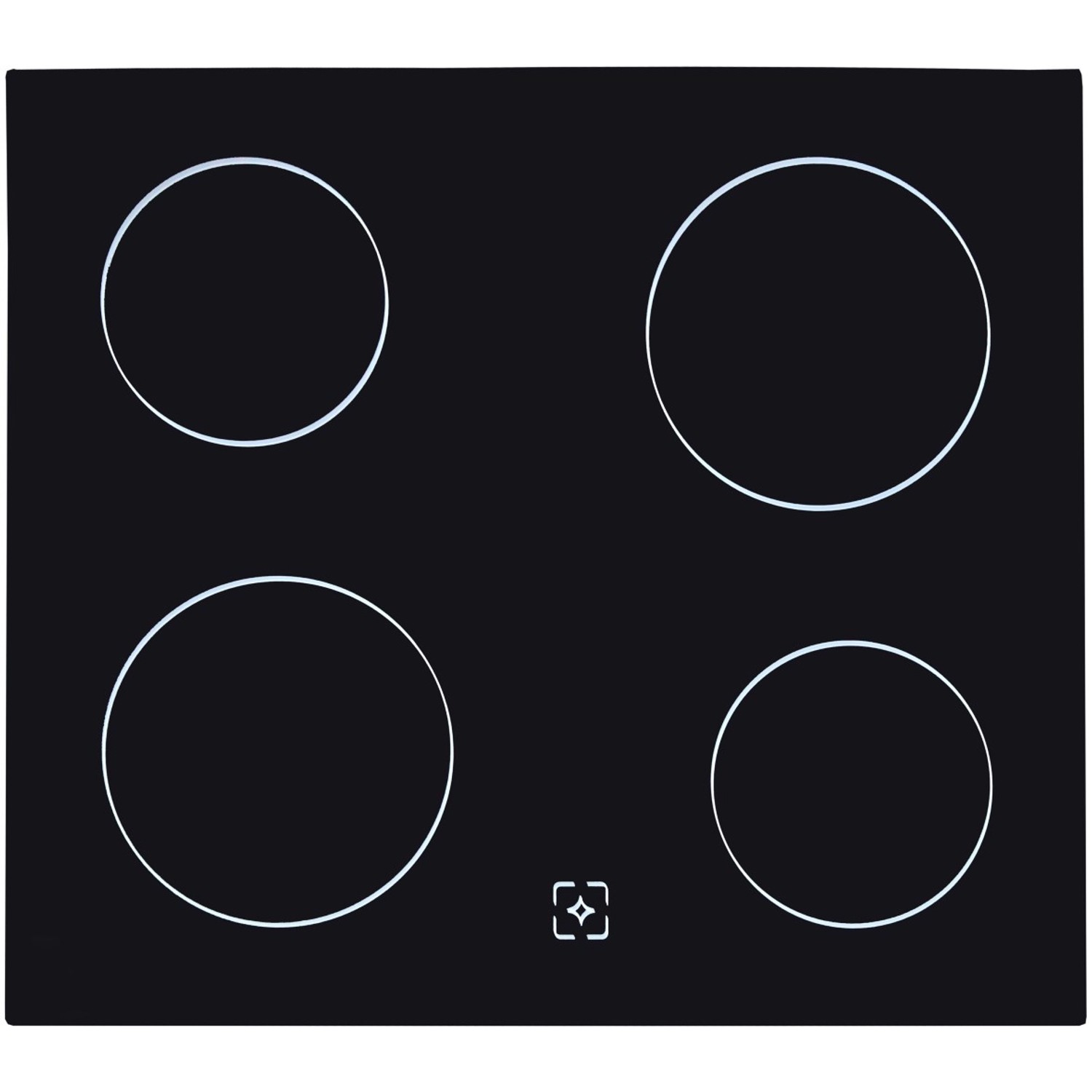 Respekta Glaskeramikkochfeld für Küchenzeile, schwarze Kochfläche mit vier Kochzonen.