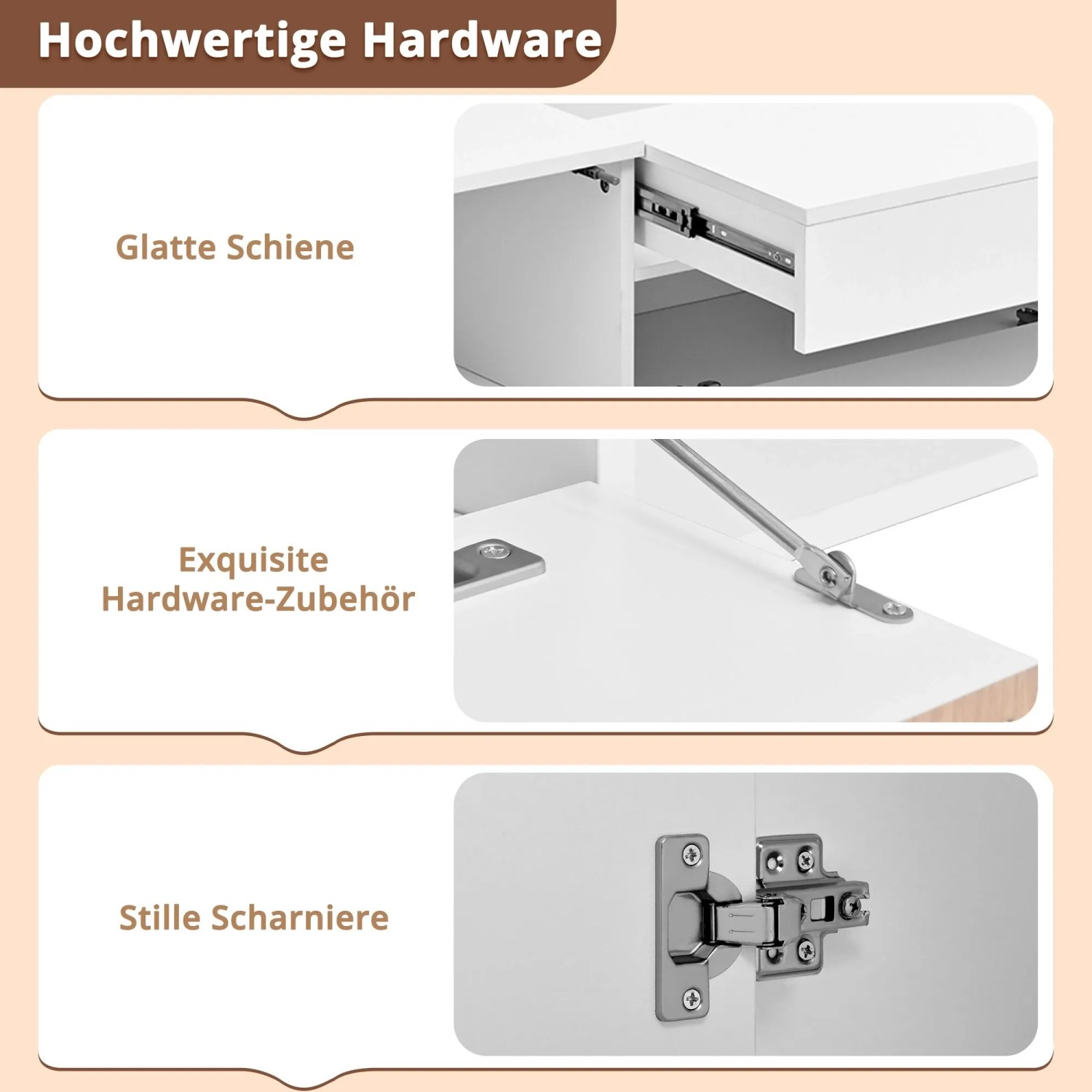 okwish TV Schrank mit Modernem Design Projektorhalter 180 x 34 x 30 cm Weiß_7